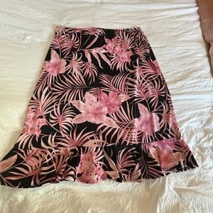 KB AND COMPANY ADORABLE BLACK AND PINK PATTERN WITH RUFFLE AT BOTTOM OF SKIRT